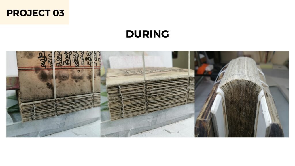 Conservation of Recessed Cord Gurmukhi Pothi Sahib | Surjit Singh Conservator | ConservEdu Enterprises
