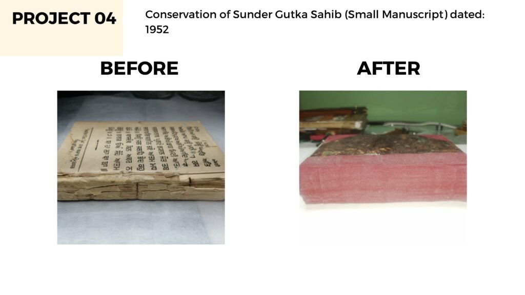 Conservation of Recessed Cord Sundar Gutka Sahib | Surjit Singh Conservator | ConservEdu Enterprises